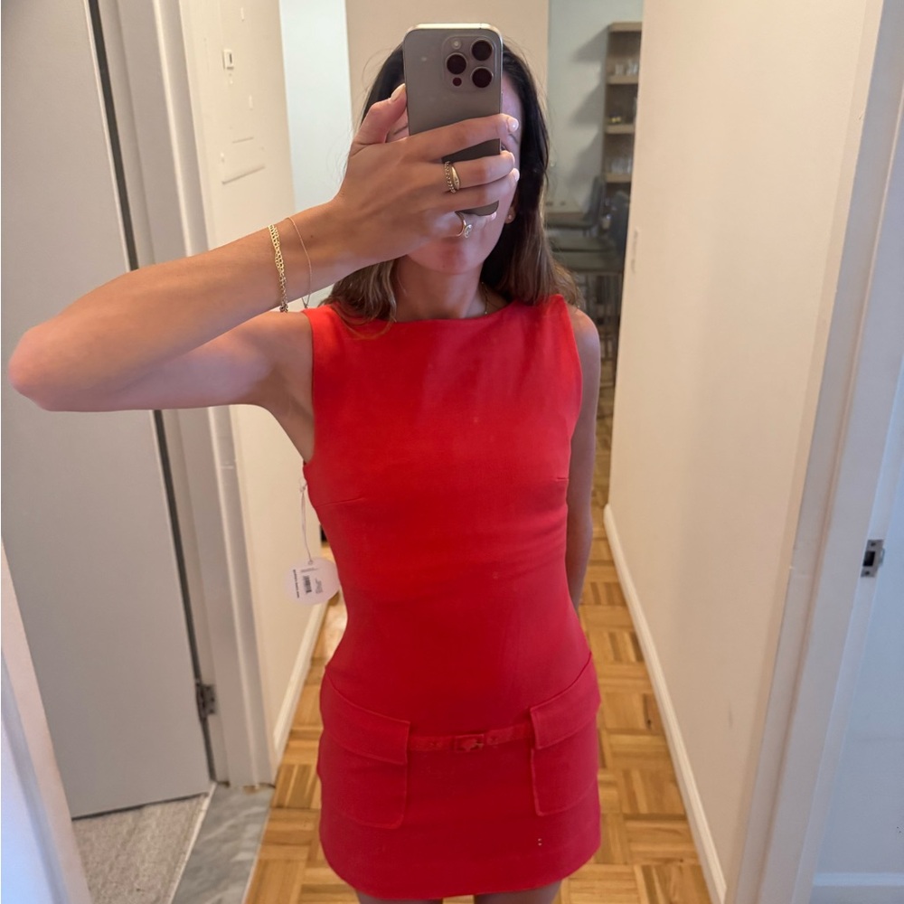 STAUD Sheila Red Mini Dress